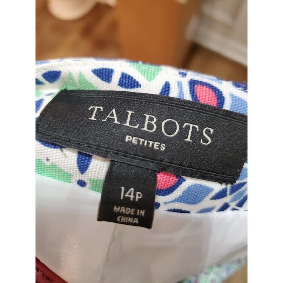 Talbots Womens Multicolor Kaleidoscope Print Cotton Side Zip Mini Skirt Size 14P - Picture 4 of 8